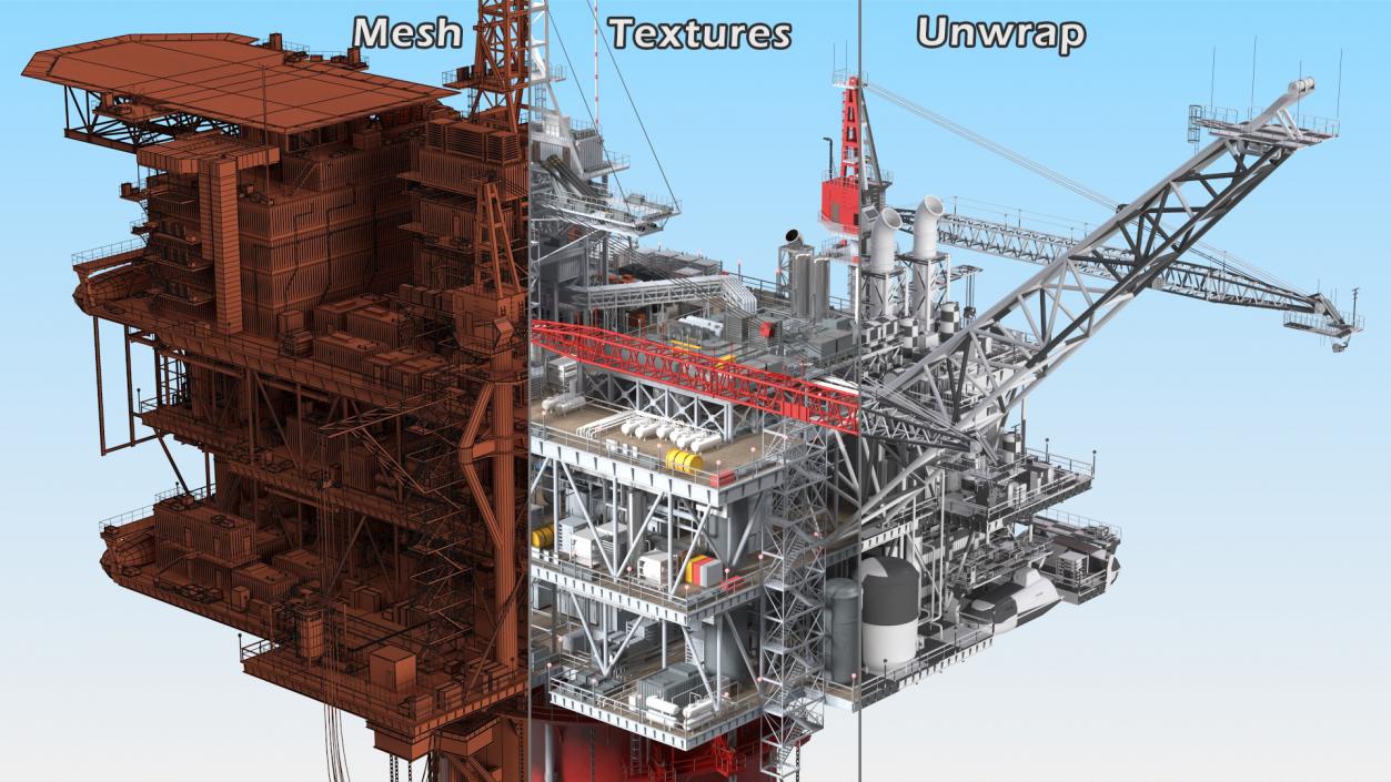 3D model Spar Platform Rigged