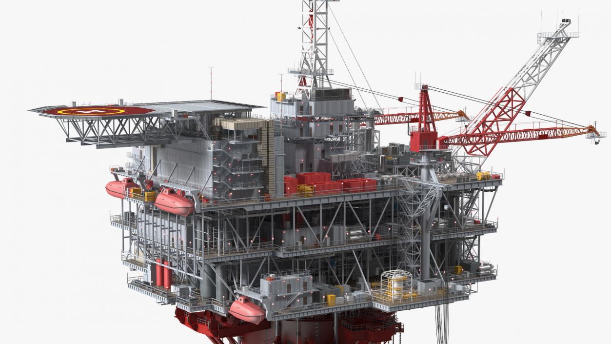 3D model Spar Platform Rigged