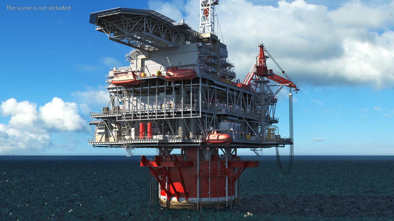 3D model Spar Platform Rigged