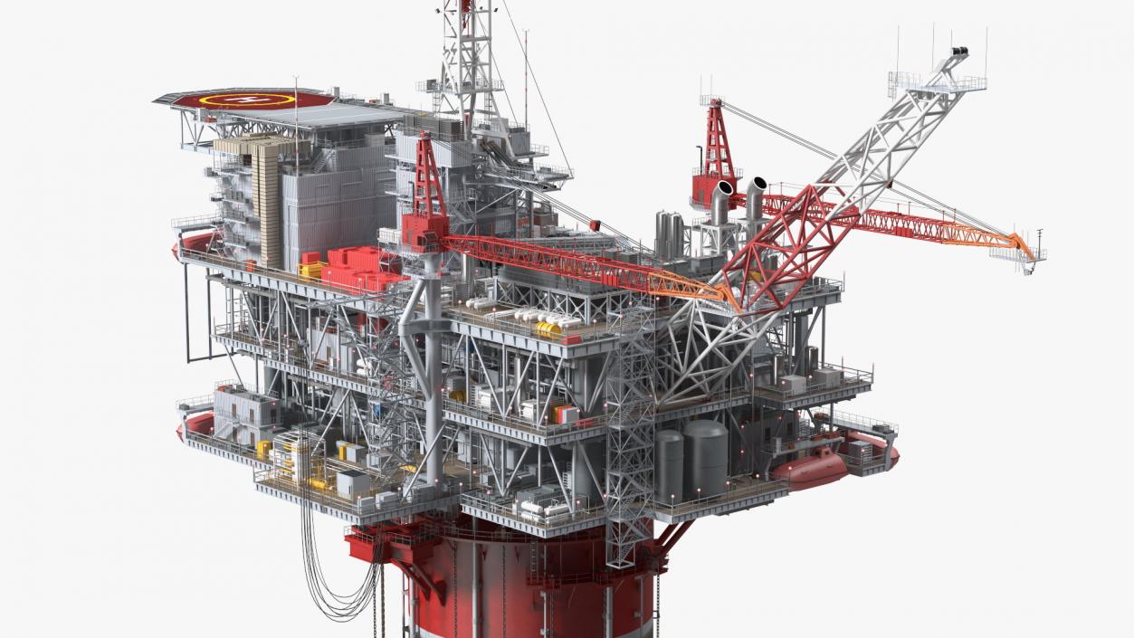 3D model Spar Platform Rigged