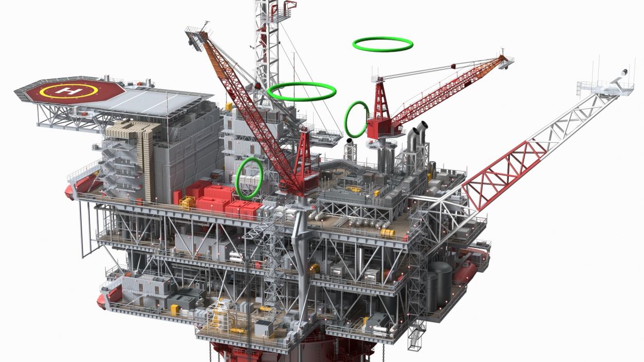 3D model Spar Platform Rigged