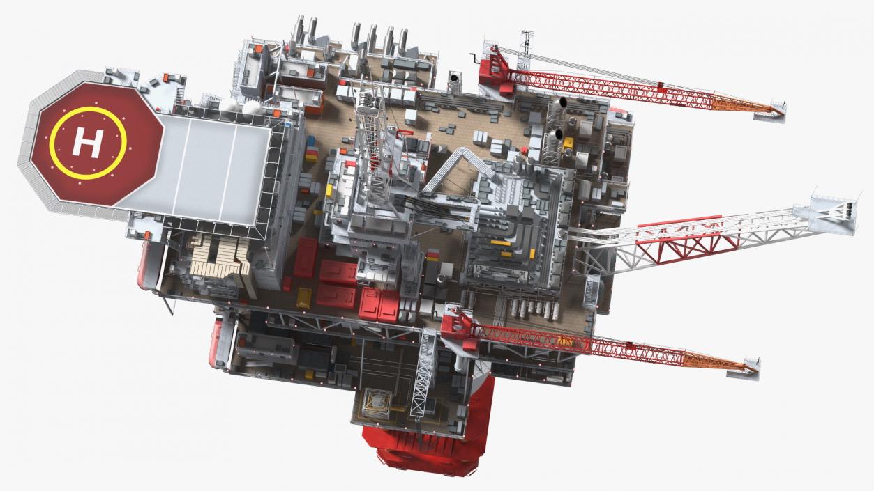 3D model Spar Platform Rigged