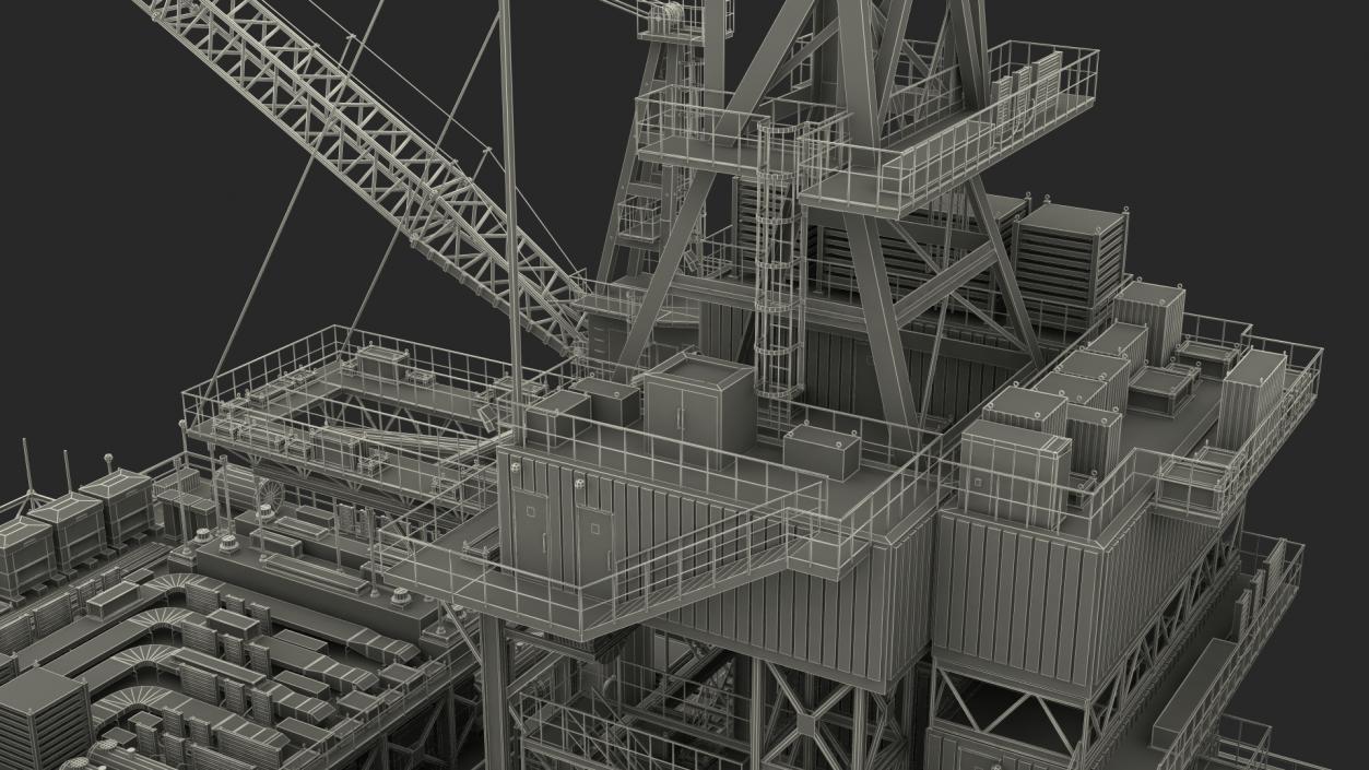 3D model Spar Platform Rigged