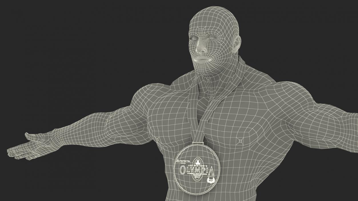 3D Afro American Bodybuilder Man T-Pose