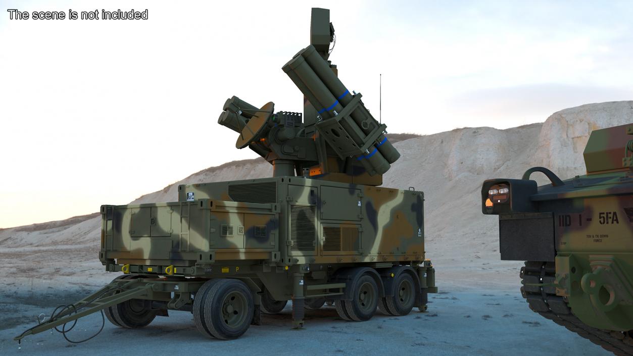 3D model Missile Launch System Crotale NG Rigged for Maya 2