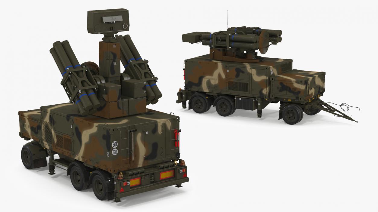 3D model Missile Launch System Crotale NG Rigged for Maya 2