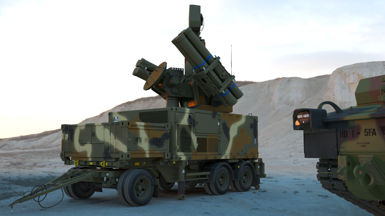 3D model Missile Launch System Crotale NG Rigged for Maya 2