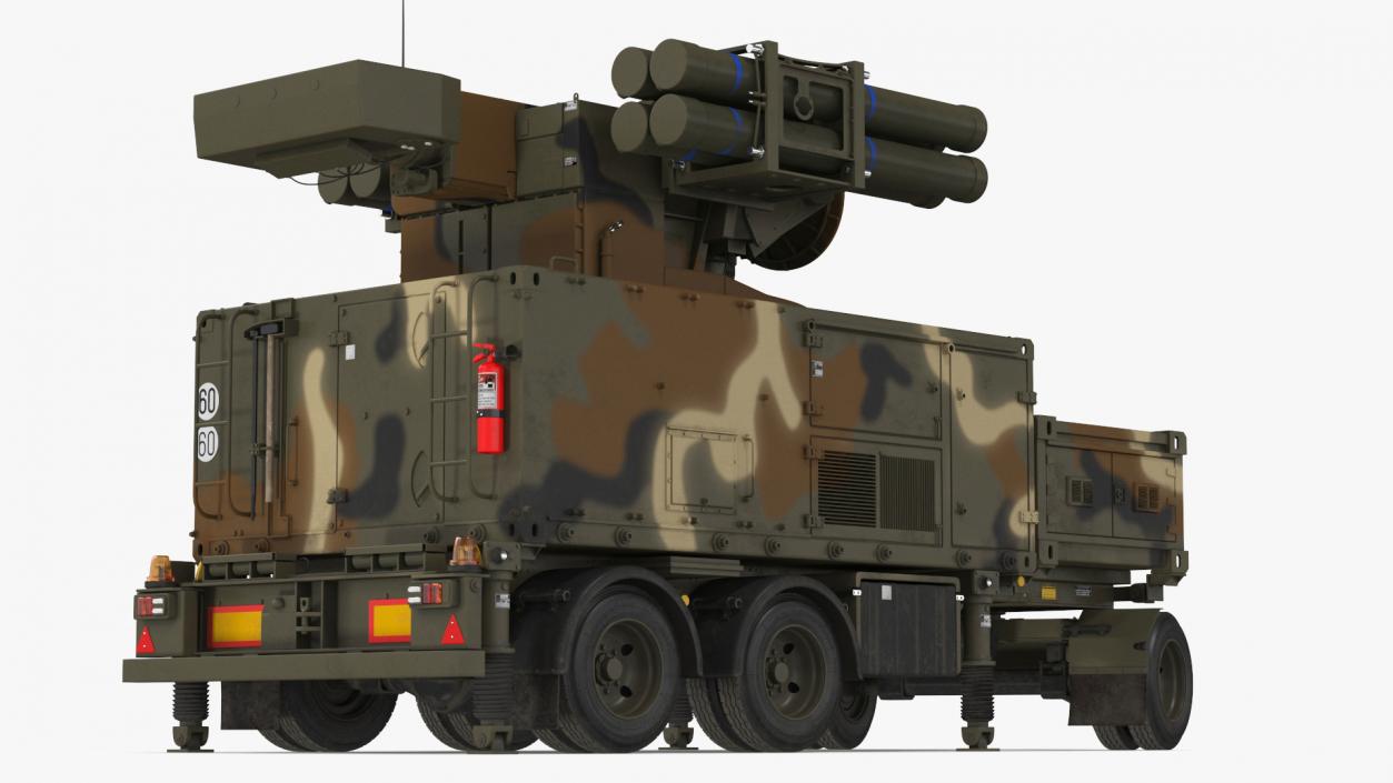 3D model Missile Launch System Crotale NG Rigged for Maya 2