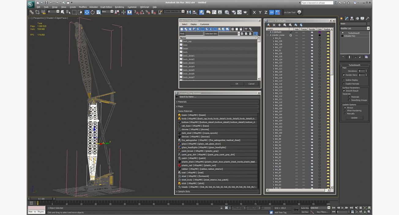 3D Lattice Boom Crane Generic