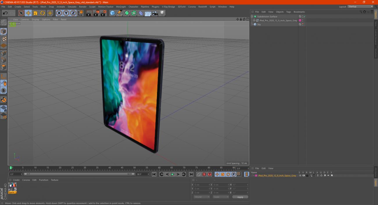 iPad Pro 2020 12.9 inch Space Grey 3D model
