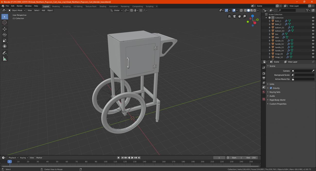 Great Northern Popcorn Cart 3D