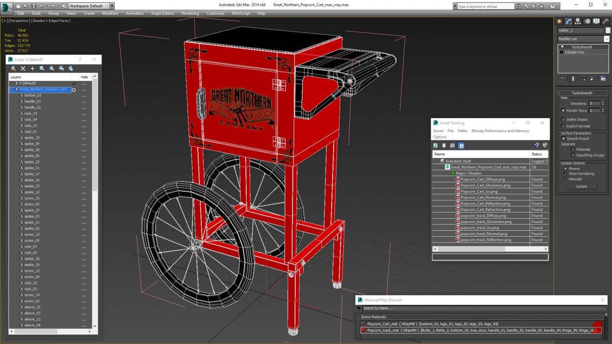 Great Northern Popcorn Cart 3D