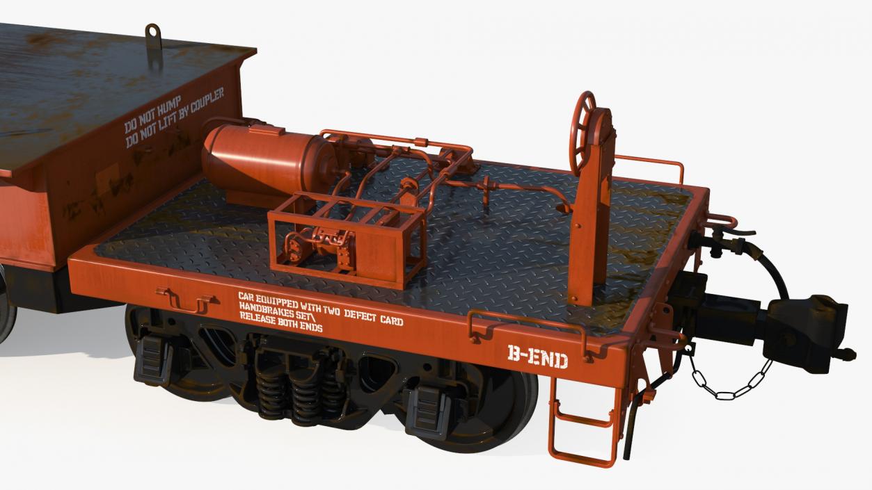 Heavyweight 8-Axle Depressed Center Flat Car 3D model