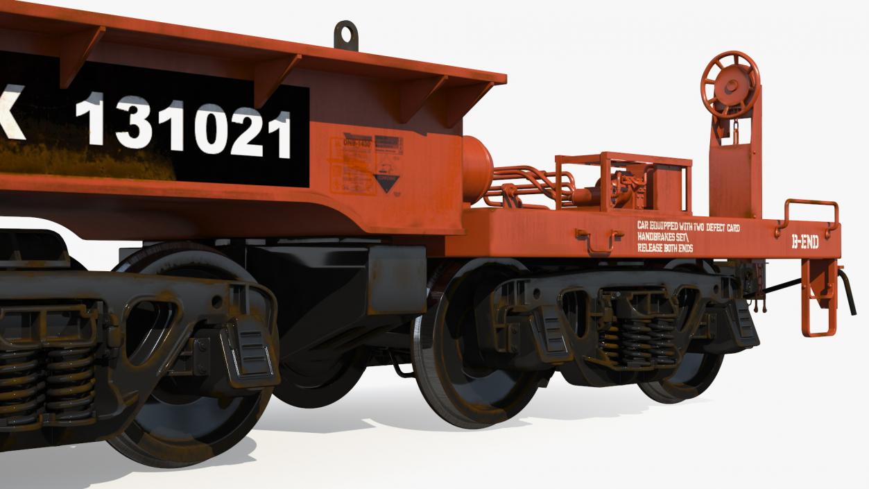 Heavyweight 8-Axle Depressed Center Flat Car 3D model