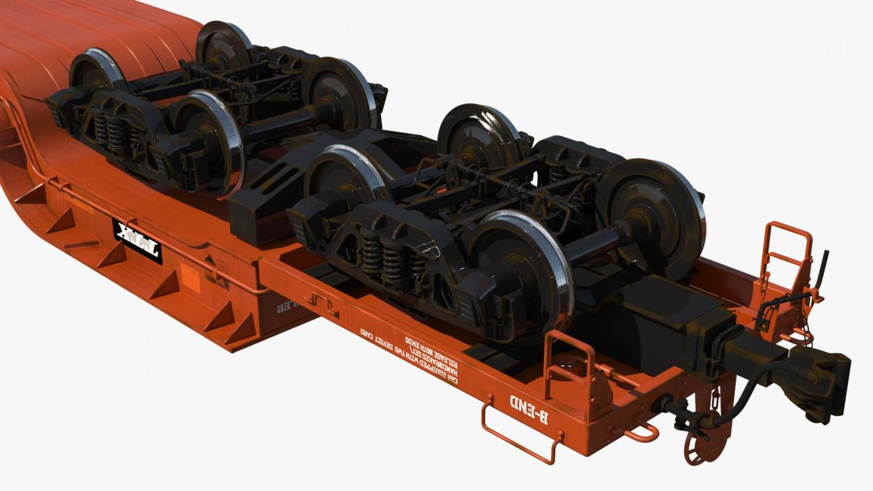 Heavyweight 8-Axle Depressed Center Flat Car 3D model