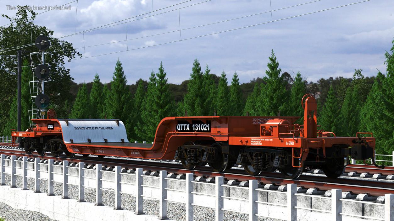 Heavyweight 8-Axle Depressed Center Flat Car 3D model