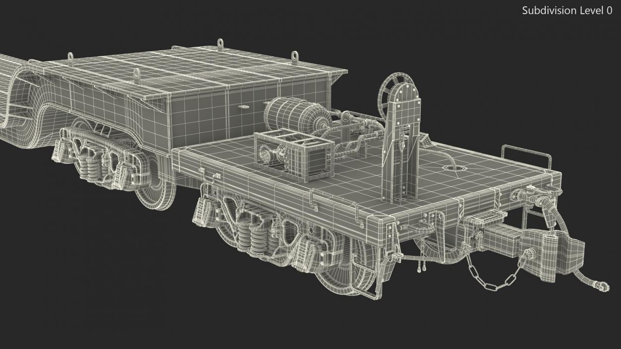 Heavyweight 8-Axle Depressed Center Flat Car 3D model