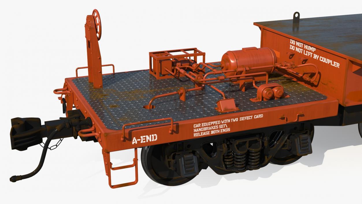 Heavyweight 8-Axle Depressed Center Flat Car 3D model