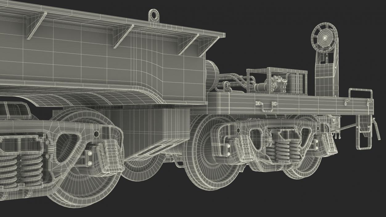 Heavyweight 8-Axle Depressed Center Flat Car 3D model