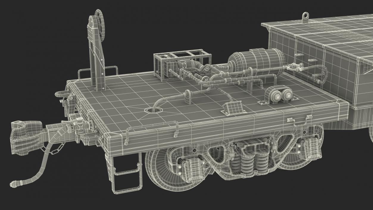 Heavyweight 8-Axle Depressed Center Flat Car 3D model