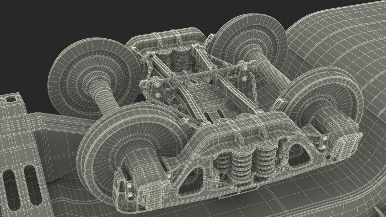 Heavyweight 8-Axle Depressed Center Flat Car 3D model