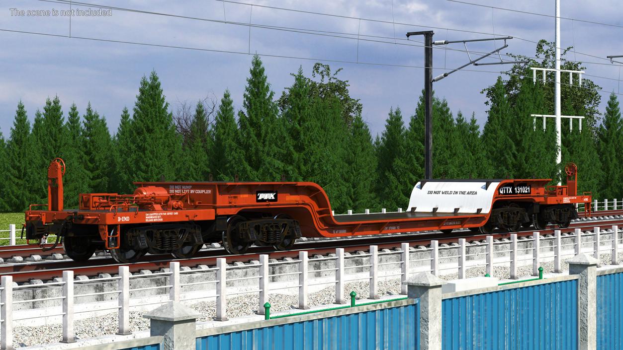 Heavyweight 8-Axle Depressed Center Flat Car 3D model