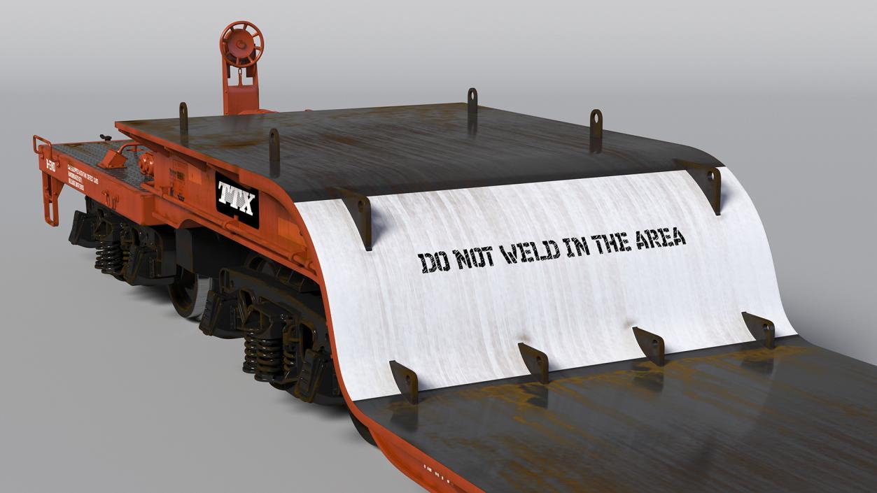 Heavyweight 8-Axle Depressed Center Flat Car 3D model