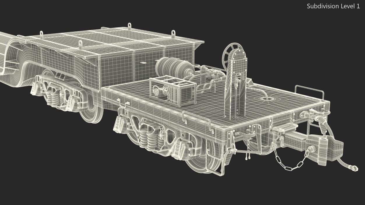 Heavyweight 8-Axle Depressed Center Flat Car 3D model