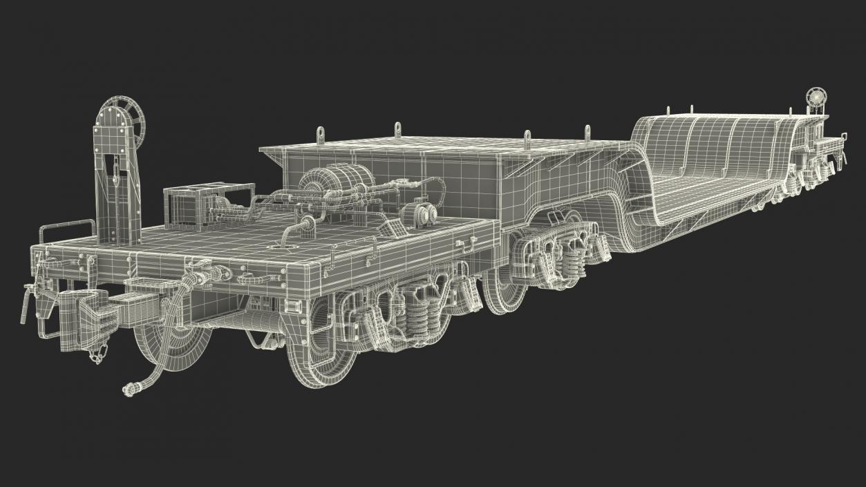 Heavyweight 8-Axle Depressed Center Flat Car 3D model