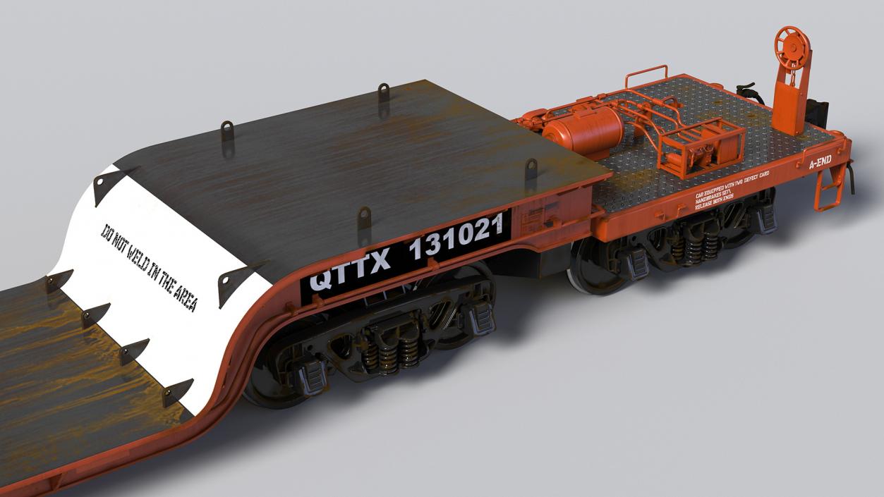 Heavyweight 8-Axle Depressed Center Flat Car 3D model