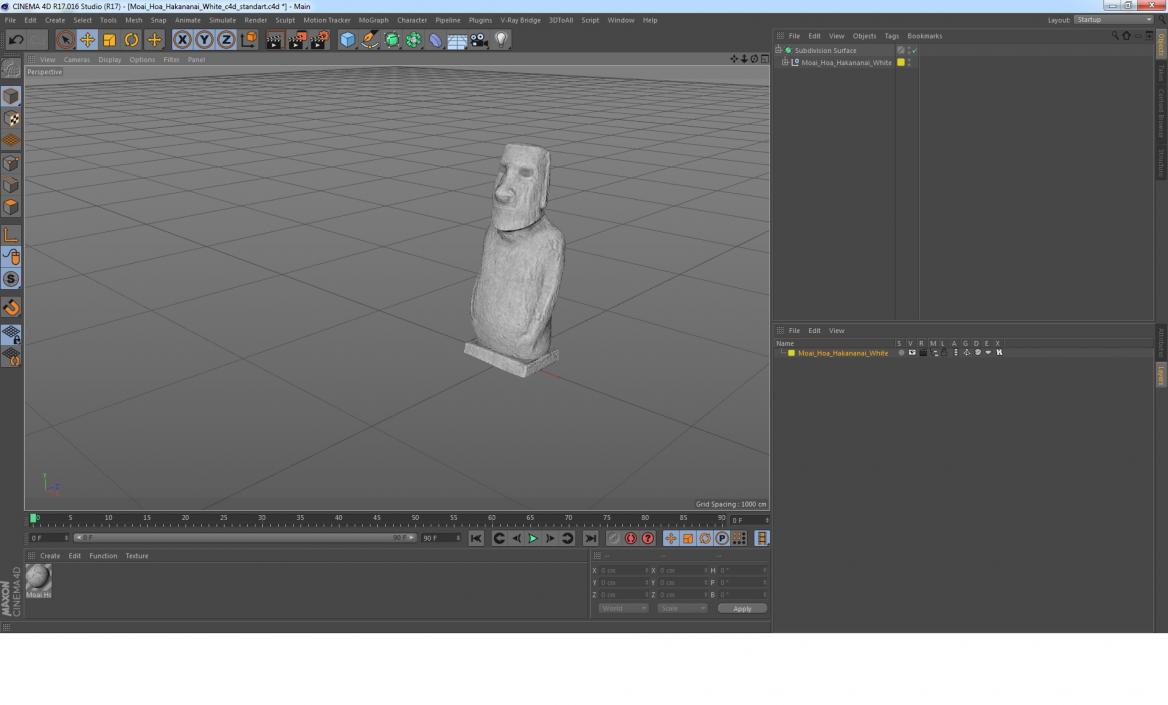 Moai Hoa Hakananai White 3D model