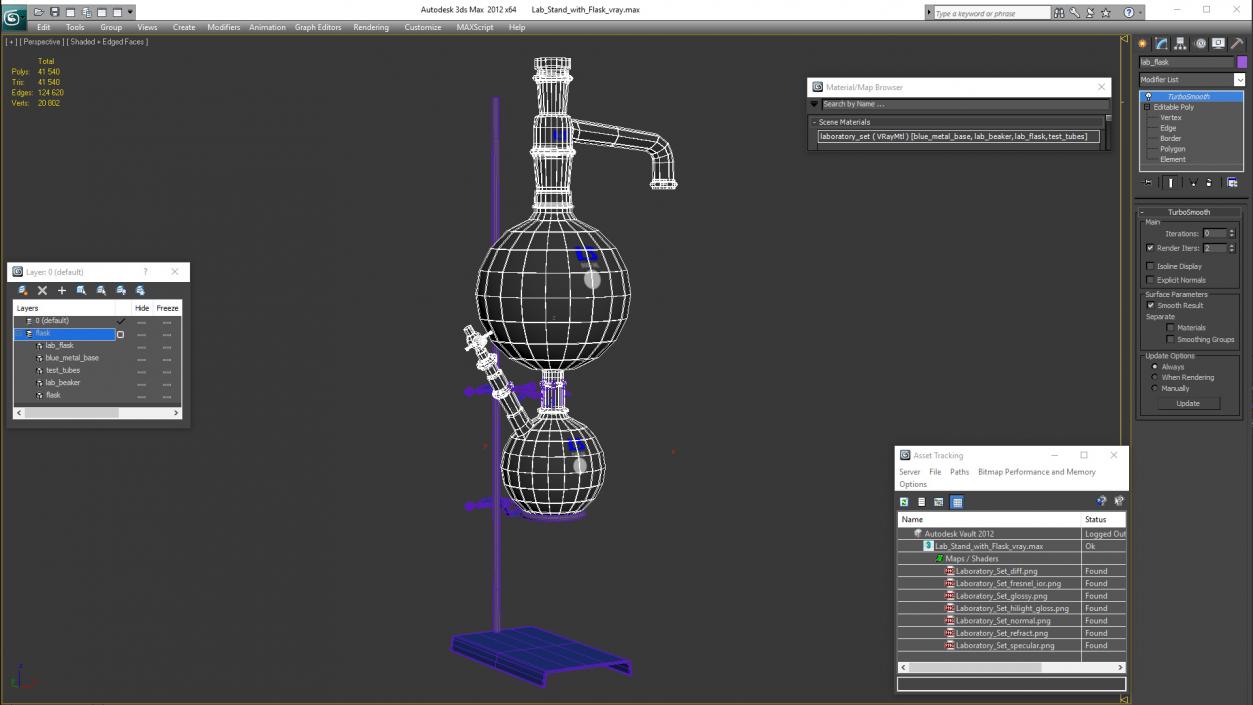 3D model Lab Stand with Flask