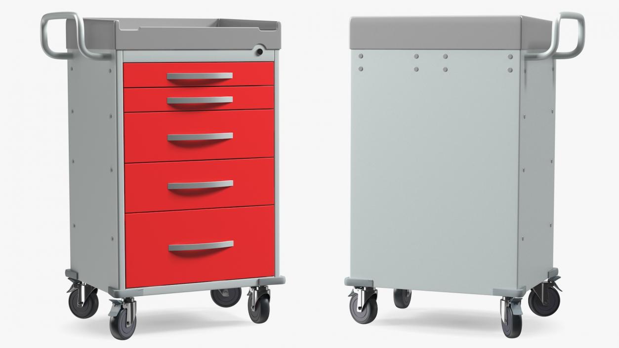 3D General Purpose Medical Cart with Drawers