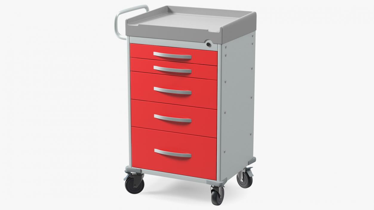 3D General Purpose Medical Cart with Drawers