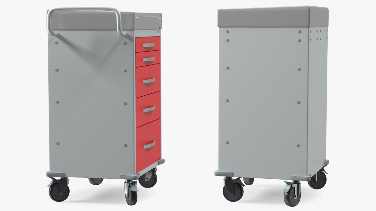 3D General Purpose Medical Cart with Drawers