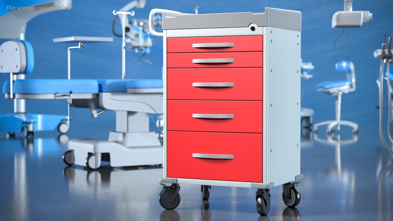 3D General Purpose Medical Cart with Drawers