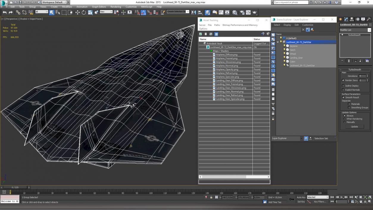 3D Lockheed SR-72 DarkStar model