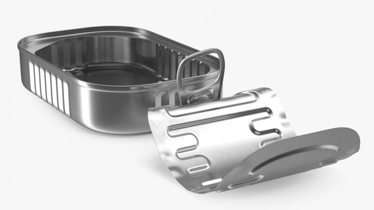 3D model Open Rectangular Pull Ring Can