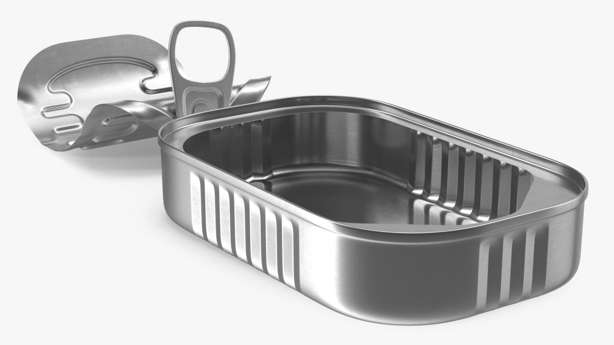 3D model Open Rectangular Pull Ring Can