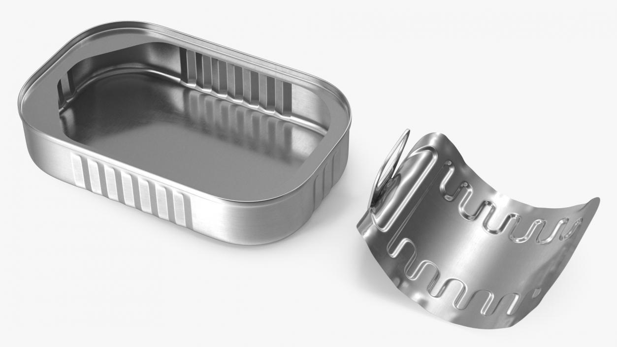 3D model Open Rectangular Pull Ring Can