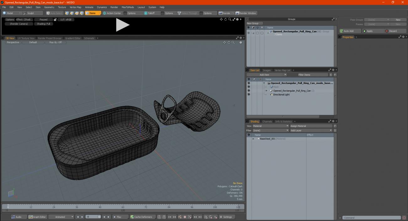 3D model Open Rectangular Pull Ring Can