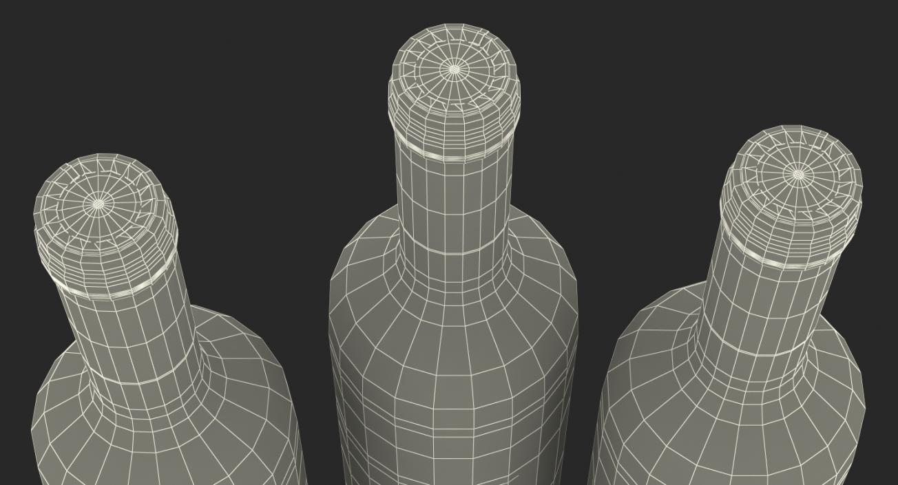 3D Three Wine Bottles model