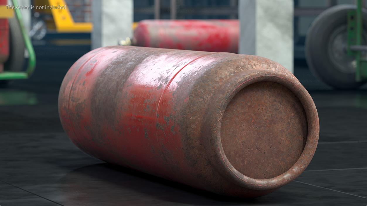 3D Acetylene Gas Cylinder with Regulator Old