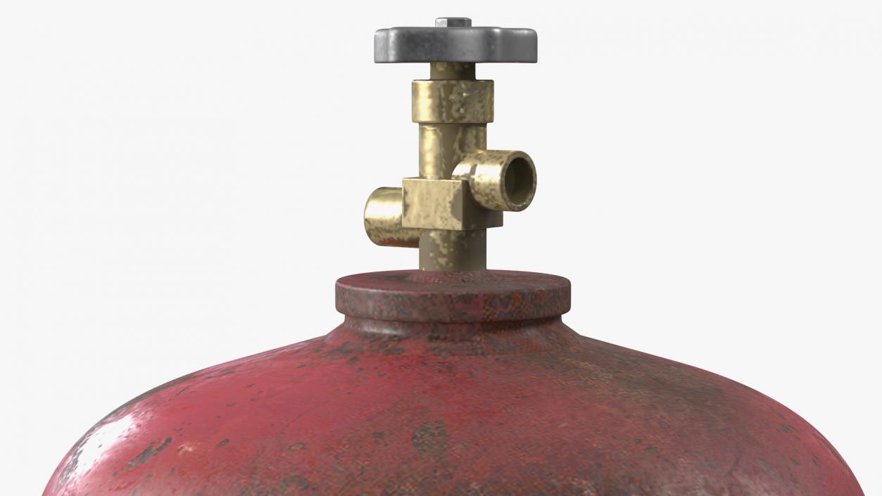 3D Acetylene Gas Cylinder with Regulator Old