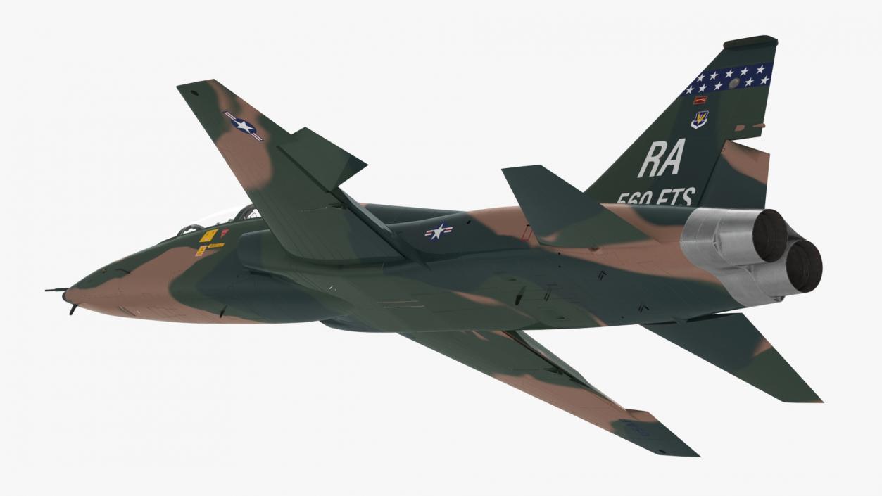 3D Trainer Jet Military T-38 Talon Camo Rigged model