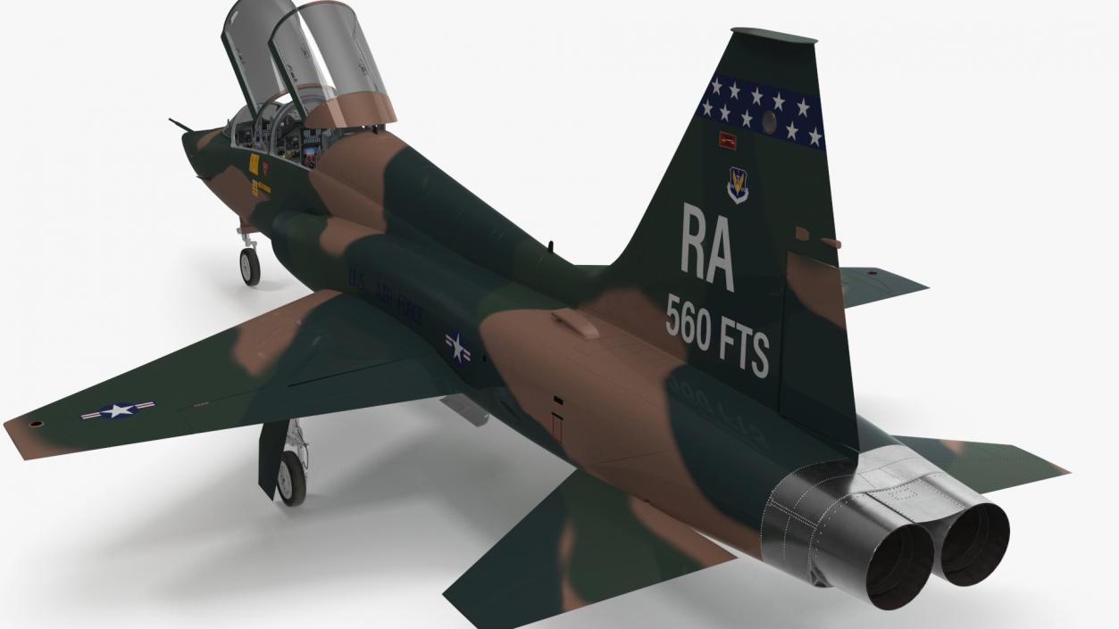 3D Trainer Jet Military T-38 Talon Camo Rigged model