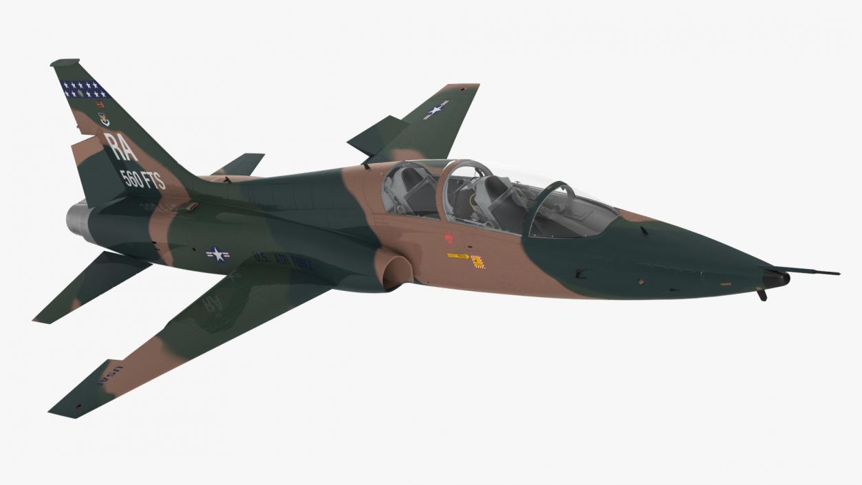 3D Trainer Jet Military T-38 Talon Camo Rigged model