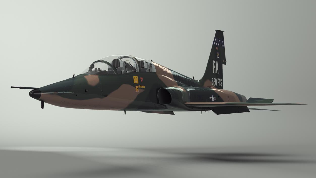 3D Trainer Jet Military T-38 Talon Camo Rigged model