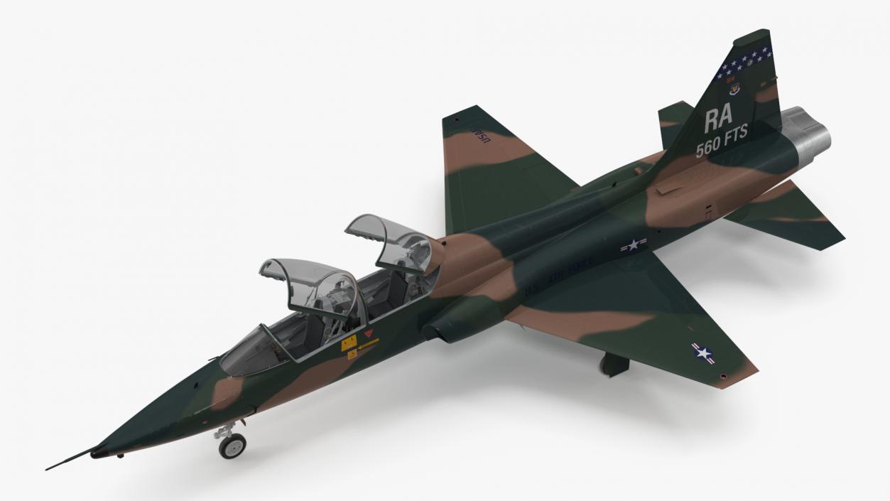 3D Trainer Jet Military T-38 Talon Camo Rigged model