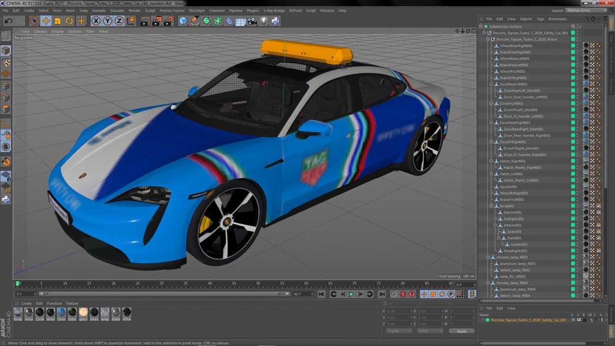 3D Porsche Taycan Turbo S 2020 Safety Car model